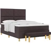 vidaXL Boxspring bed met hoofdeinde Donkerbruin 200 x 160 cm Stof