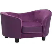vidaXL Hondenbank 69x49x40 cm pluche en kunstleer bordeauxrood