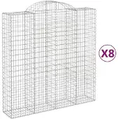 vidaXL Schanskorven 8 st gewelfd 200x50x200/220 cm ijzer