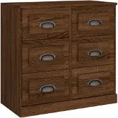 vidaXL - Dressoir - 70x35,5x67,5 - cm - bewerkt - hout - bruin - eikenkleur