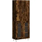 vidaXL Hoge kast 69,5x34x180 cm bewerkt hout gerookt eikenkleurig