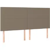 vidaXL Hoofdbord taupe 200x5x118/128 cm Stof