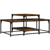 vidaXL Salontafel 102x60x45 cm bewerkt hout gerookt eikenkleurig