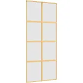 vidaXL Schuifdeur 90x205 cm mat ESG-glas en aluminium goudkleurig