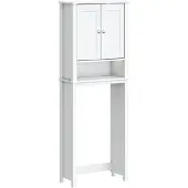 vidaXL Toiletmeubel BERG 60x27x164,5 cm massief hout wit
