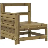 vidaXL Tuinbank met armleuning 69x62x70,5 cm geïmpregneerd grenenhout
