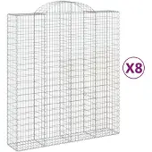 vidaXL Schanskorven 8 st gewelfd 200x50x220/240 cm ijzer