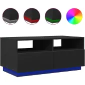 vidaXL Salontafel met LED-verlichting 90x49x40 cm zwart