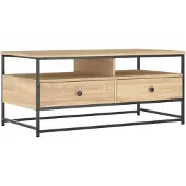 vidaXL Salontafel 100x51x45 cm bewerkt hout sonoma eikenkleurig