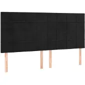 vidaXL Hoofdbord zwart 180x5x118/128 cm fluweel