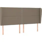 vidaXL Hoofdbord met randen 203x23x118/128 cm stof taupe