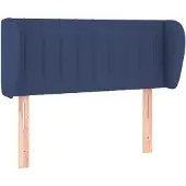 vidaXL Hoofdbord met randen 103x23x78/88 cm stof blauw