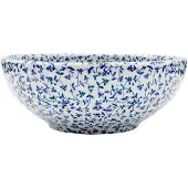 vidaXL Opzetwasbak rond Φ41x14 cm keramiek wit en blauw