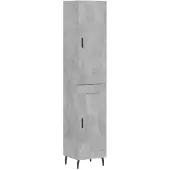 vidaXL Hoge kast 34,5x34x180 cm bewerkt hout betongrijs