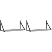 vidaXL Wandschappen 2 st 60x25x25,5 cm bewerkt hout grijs sonoma eiken