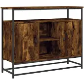vidaXL Dressoir 100x35x80 cm bewerkt hout gerookt eikenkleurig