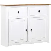 vidaXL Dressoir Panama Range 93x40x80 cm massief grenenhout wit