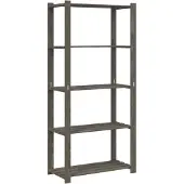 vidaXL Opbergrek 5-laags 80x38x170 cm massief grenenhout grijs