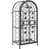 vidaXL Wijnrek voor 33 flessen 45x36x100 cm smeedijzer zwart