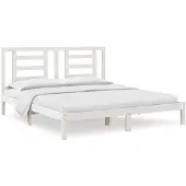 vidaXL Bedframe massief hout wit 180x200 cm