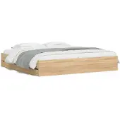 vidaXL Bedframe met lades bewerkt hout sonoma eikenkleurig 180x200 cm