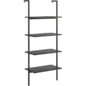vidaXL Ladderrek met 4 schappen 64x35x152,5 cm zwart