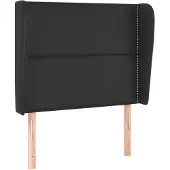 vidaXL Hoofdbord met randen 93x23x118/128 cm kunstleer zwart