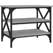 vidaXL Bijzettafel 55x38x45 cm bewerkt hout grijs sonoma eikenkleurig
