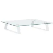 vidaXL Monitorstandaard 40x35x8 cm gehard glas en metaal wit