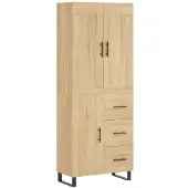vidaXL Hoge kast 69,5x34x180 cm bewerkt hout sonoma eikenkleurig