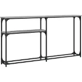 vidaXL Wandtafel 145x22,5x75 cm bewerkt hout grijs sonoma eikenkleurig