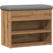 vidaXL Schoenenbank 62x32x50 cm bewerkt hout artisanaal eikenkleur