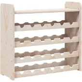 vidaXL Wijnrek met bovenblad 67,5x25x60 cm massief grenenhout