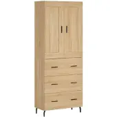 vidaXL Hoge kast 69,5x34x180 cm bewerkt hout sonoma eikenkleurig