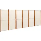 vidaXL Kamerscherm met 6 panelen 420x180 cm crèmewit