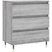 vidaXL Dressoir 60x35x70 cm bewerkt hout grijs sonoma eikenkleurig