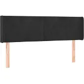 vidaXL Hoofdbord met randen 147x16x78/88 cm fluweel zwart