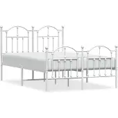 vidaXL Bedframe met hoofd- en voeteneinde metaal wit 120x200 cm