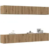 vidaXL 4-delige wand-tv-meubelset Artisan Oak 100x30x30 cm