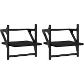 vidaXL Wandschappen met stangen 2 st 30x25x30 cm zwart