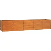 vidaXL Plantenbak verhoogd 400x80x77 cm cortenstaal roestig