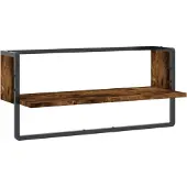 vidaXL Wandschap met stang 65x25x30 cm gerookt eikenkleurig