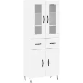 vidaXL Hoge kast 69,5x34x180 cm bewerkt hout wit