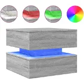 vidaXL Salontafel met LED-verlichting 50x50x40 cm grijs sonoma eiken