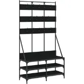 vidaXL Kledingrek met schoenenrek 100x40x184 cm zwart