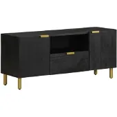 vidaXL tv-meubel 105x33x46 cm bewerkt hout zwart