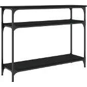 vidaXL Wandtafel 100x29x75 cm bewerkt hout zwart