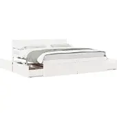 vidaXL Bedframe zonder matras massief grenenhout wit 200x200 cm
