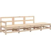 vidaXL 4-delige Loungeset massief grenenhout