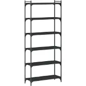 vidaXL Boekenkast 6-laags 80x30x188 cm bewerkt hout zwart